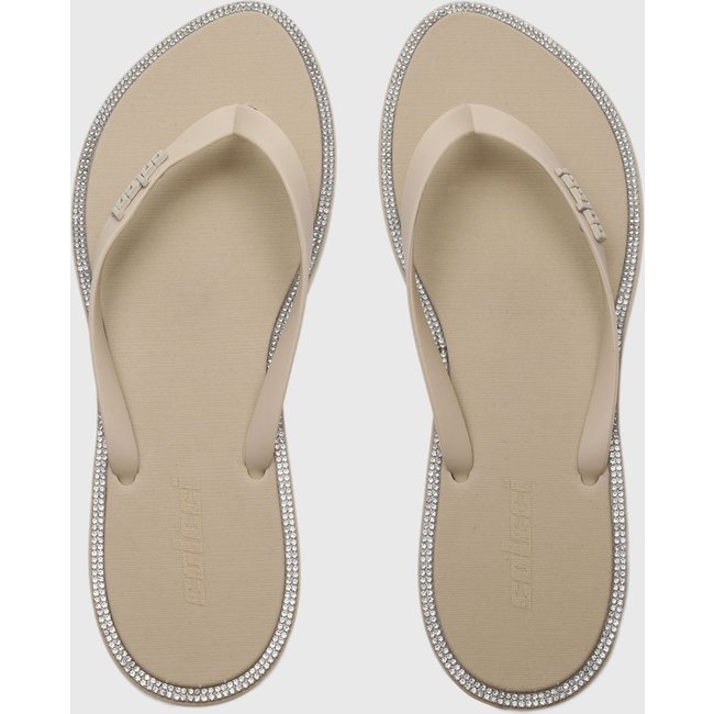 Chinelo Dedo Feminino Colcci Strass Bege