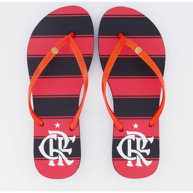 Chinelo Flamengo Manto I 2025 Feminino Preto e Vermelho