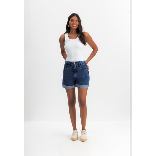 Shorts Jeans Feminino Essendi Jeans Escuro Azul