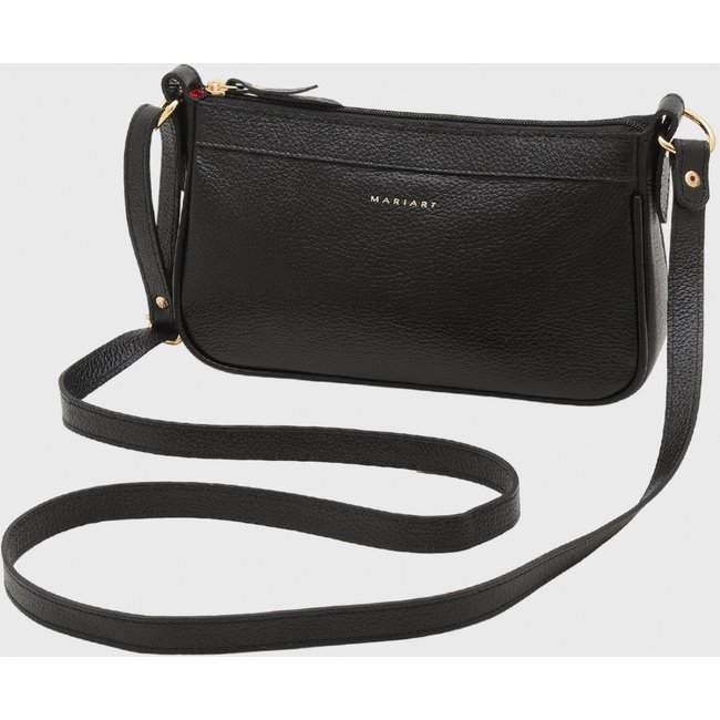 Bolsa Transversal de Couro Mariart Maragogi Preta