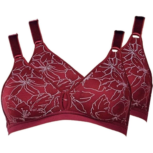 Kit com 2 Sutiãs Sustentação Olimpo Anizete Demillus 61741 Taça B Vermelho
