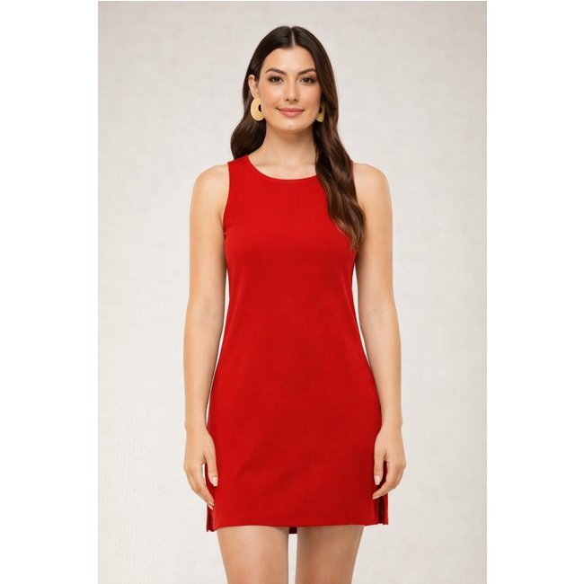 Vestido Curto D Bell Outlet Fashion Regata Liso Vermelho