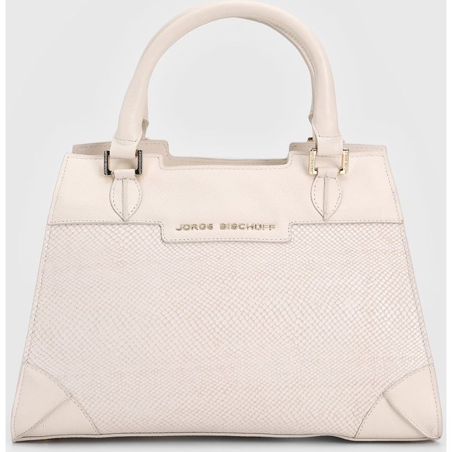 Bolsa Tiracolo Feminina Jorge Bischoff Texturizada Branca