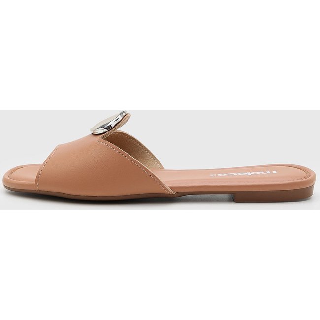 Rasteira Feminina Moleca Detalhe Metálico Nude
