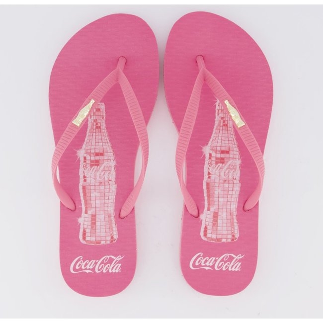 Chinelo Coca Cola Glow Party Feminino Pink