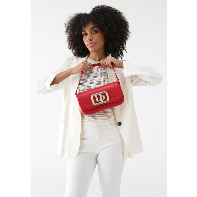 Bolsa Tiracolo Lança Perfume Logo Metalizado Vermelha