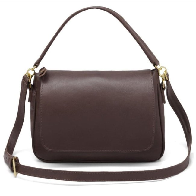 Bolsa Feminina Couro Compacta Alça Regulável Café Único Café