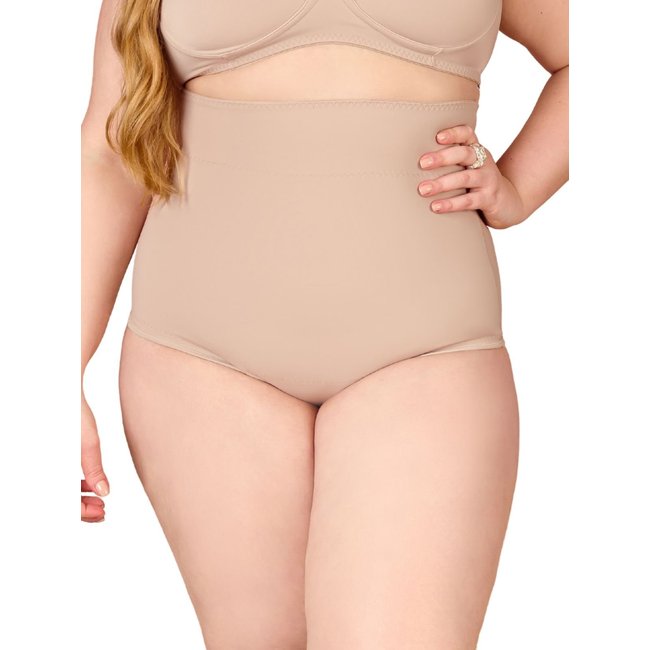 Cinta Alta Modeladora Plus Size Média Compressão Tamanhos Grandes Shanty Lingerie Bege