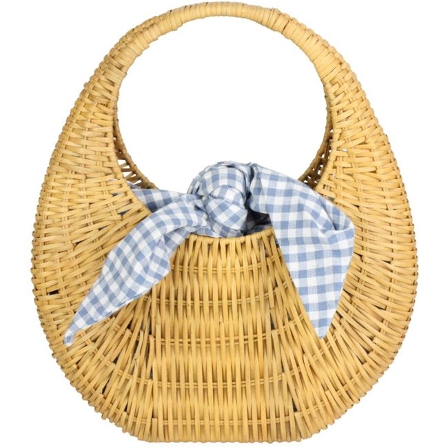 Bolsa Crisfael Palha Trançada Azul - Philippa
