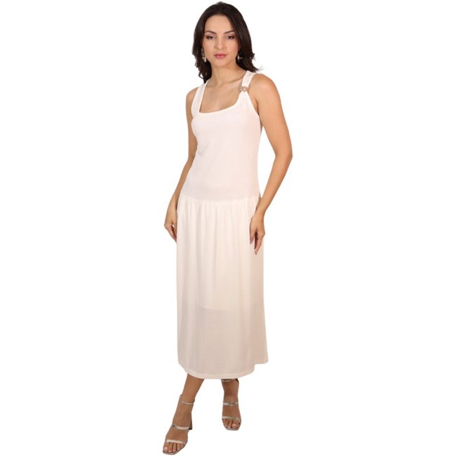 Vestido Midi Regata Alça - Nude