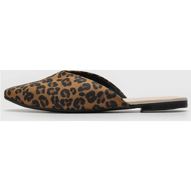 Sapatilha Mule cê Animal Print Caramelo