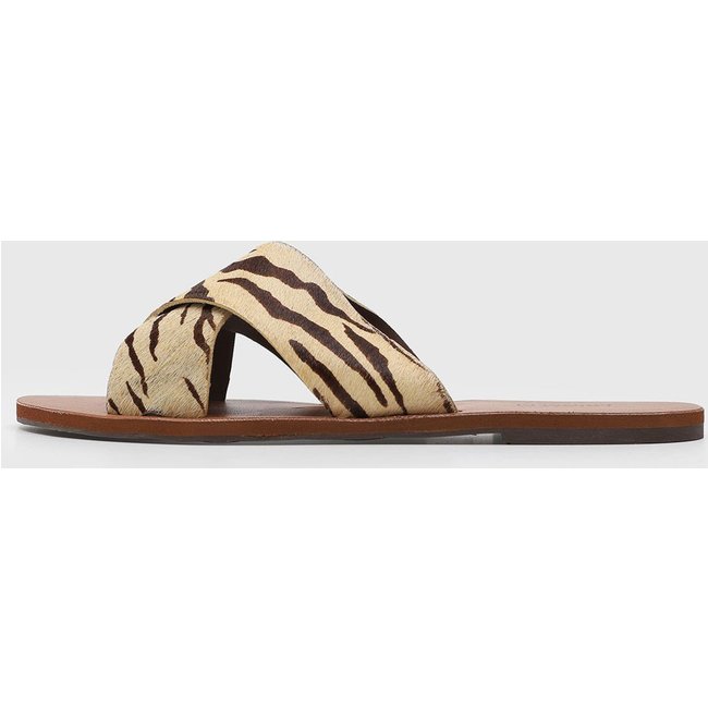 Rasteira Feminina Anacapri Animal Print Bege