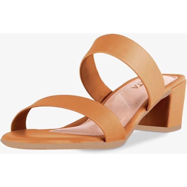 Tamanco Feminino Salto Bloco Baixo Sandália Mule Caramelo