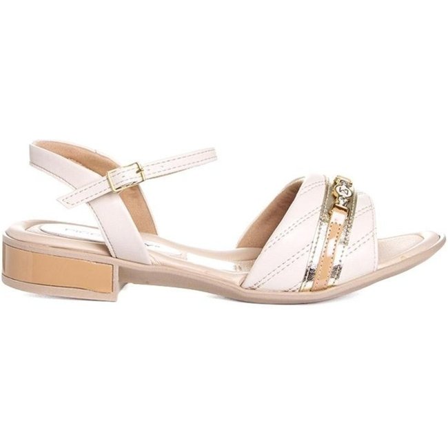Sandália Piccadilly Taila Salto Baixo Off White Incolor