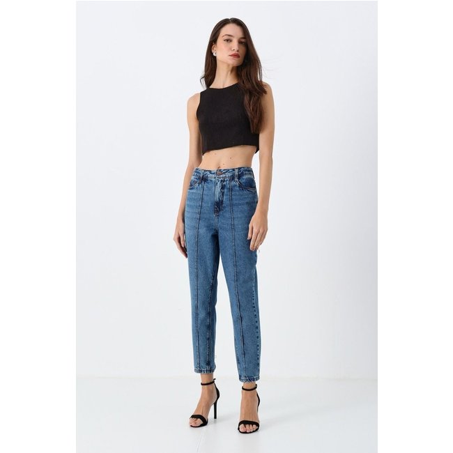 Calça Jeans Mom Nervura ACT Feminino