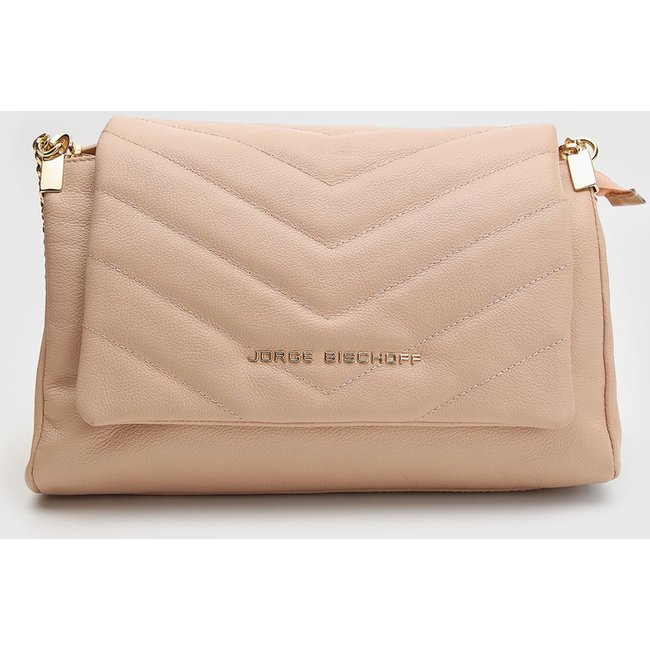 Bolsa Feminina Jorge Bischoff Chevron Nude
