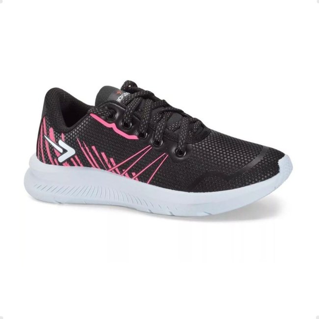 Tênis Feminino Running Box 200 Preto E Rosa