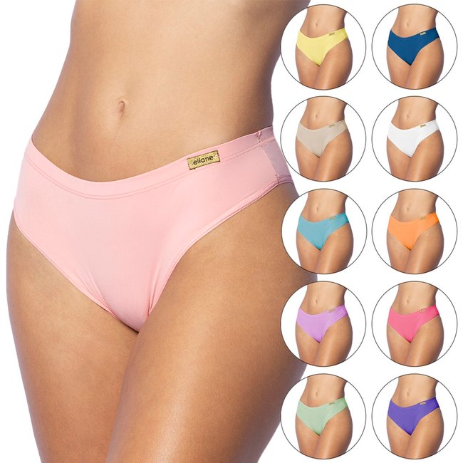 Kit 10 Calcinhas Gabi Lingerie Estilo Hering Lisas Conforto Microfibra Básica Reforçada Multicolorido