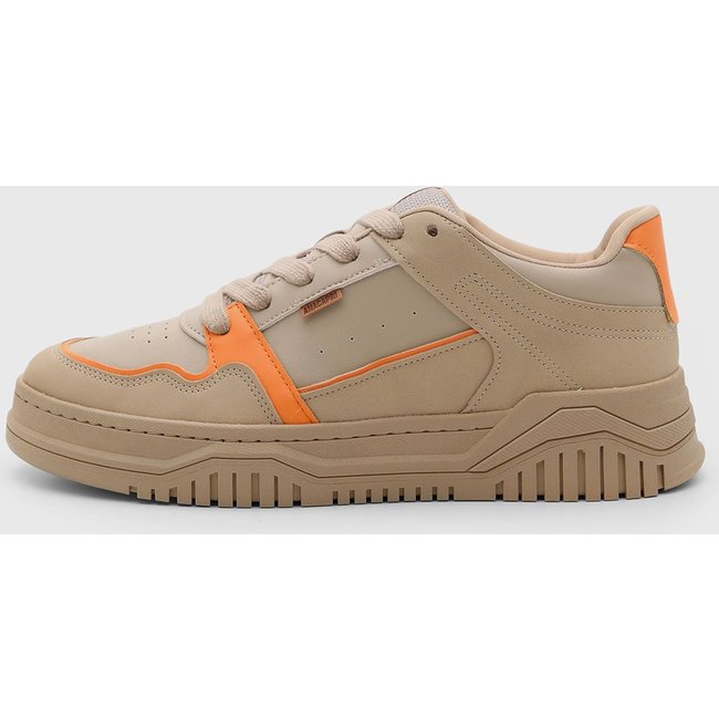 Tênis Feminino Anacapri Detalhe Laranja Bege