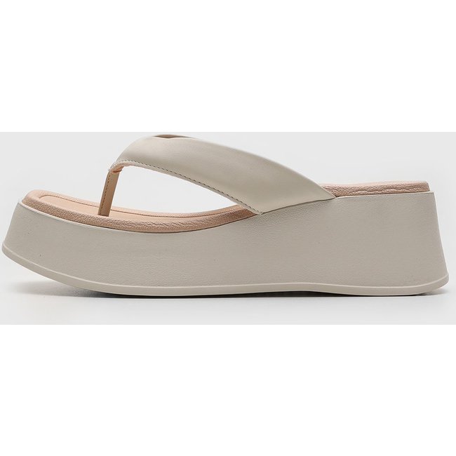 Tamanco Flatform Beira Rio Liso Off-White
