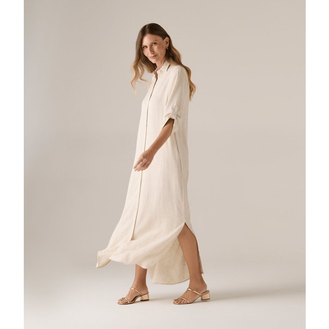 Chemise Makenji Com Recorte Pala E Bolso Lateral Feminino Cru