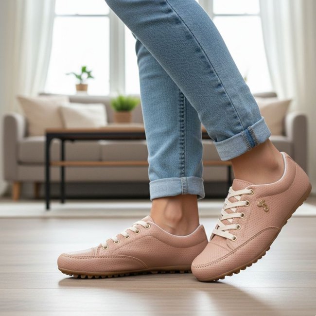 Tênis Feminino Nude Com Detalhe Gatinho Romeu e Julieta Shoes
