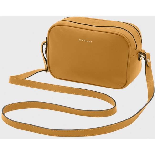 Bolsa Transversal de Couro Mariart Guaraná Amarelo Nanica