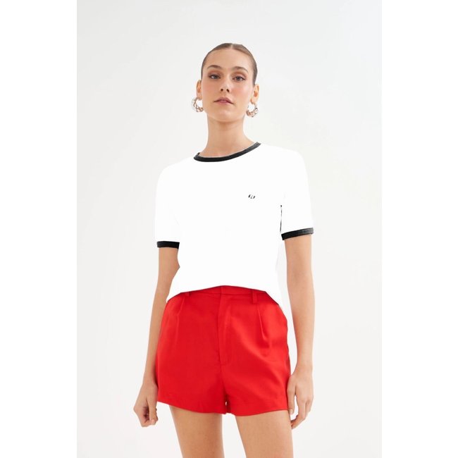 Camiseta Feminina Manga Curta Comfort Colcci Off White