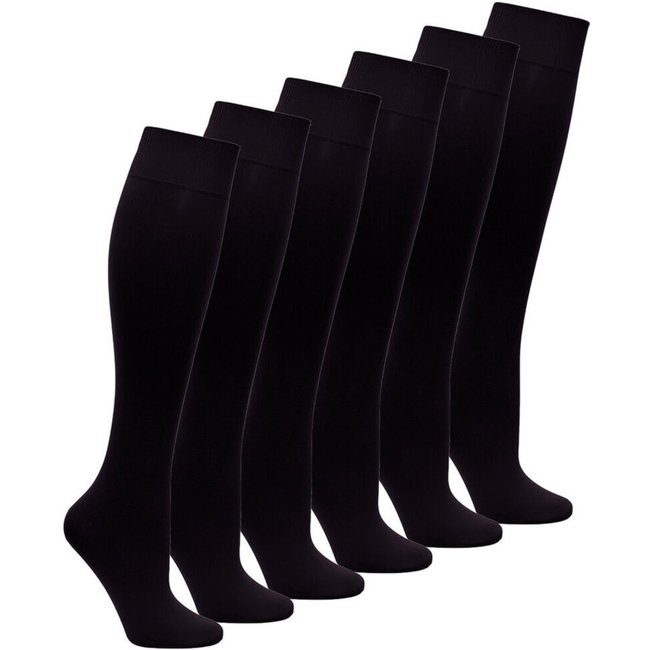 Kit com 6 Meias 3/4 Fio 40 Opaca Loba 5550-001 Preto