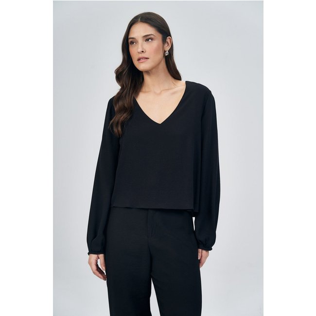 Blusa Decote V Fashion Feminina Acostamento
