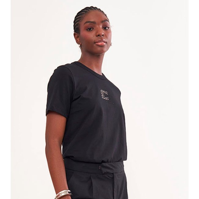 Camiseta Colcci Aplicação Pr26 Preto Feminino