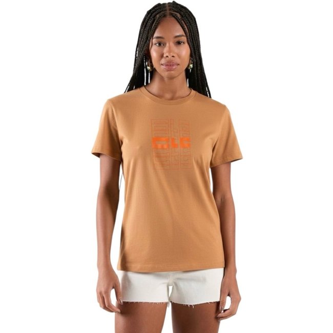 Camiseta Feminina Regular Com Detalhe Logo Colcci CLC Marrom Delle