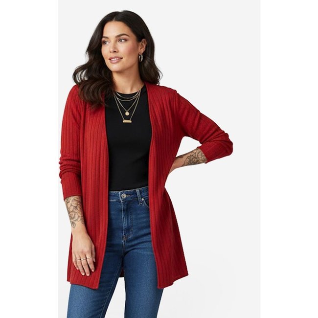 Cardigan Feminino Canelado Infinita Cor Laranja