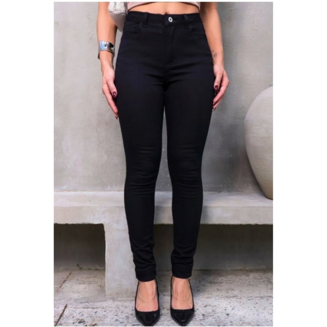 Calça Crawling Sarja Preta Skinny Feminina