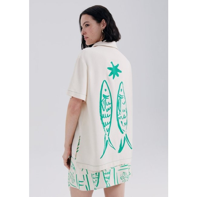 Camisa Feminina Manga Curta Peixinhos