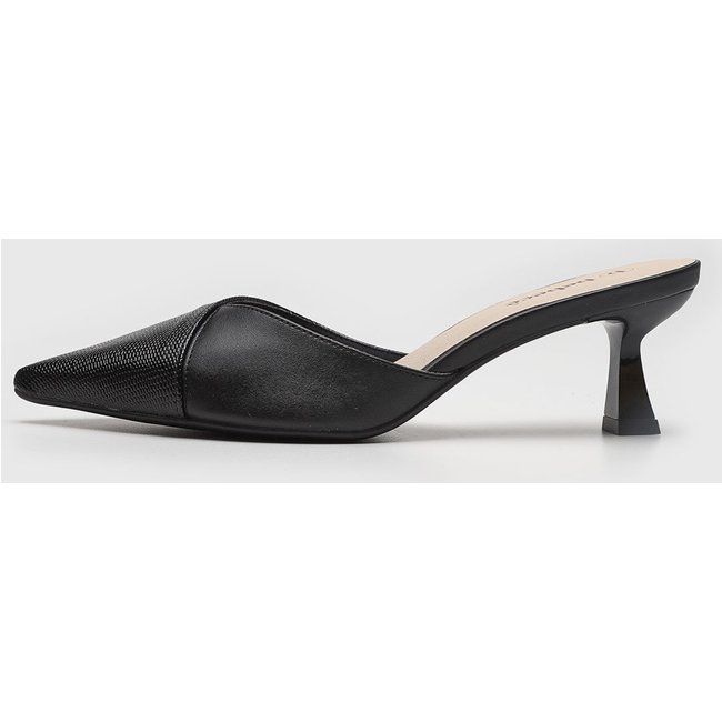 Scarpin Feminino cê Salto Baixo Flare Preto