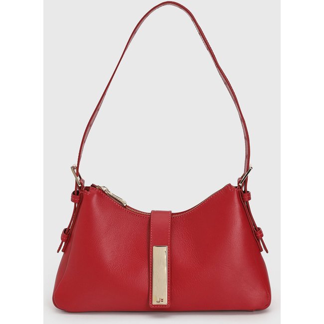 Bolsa Média Feminina Jorge Bischoff Placa Metálica Vermelha
