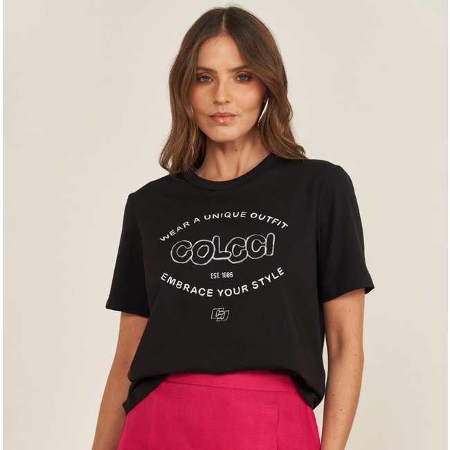 Camiseta Colcci Outfit Ve26 Preto Feminino
