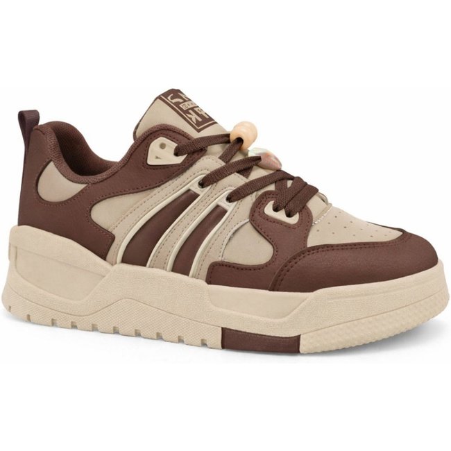 Tênis Feminino Casual Sola Alta Estilo Multicolor Ramarim 2684131 - Marrom