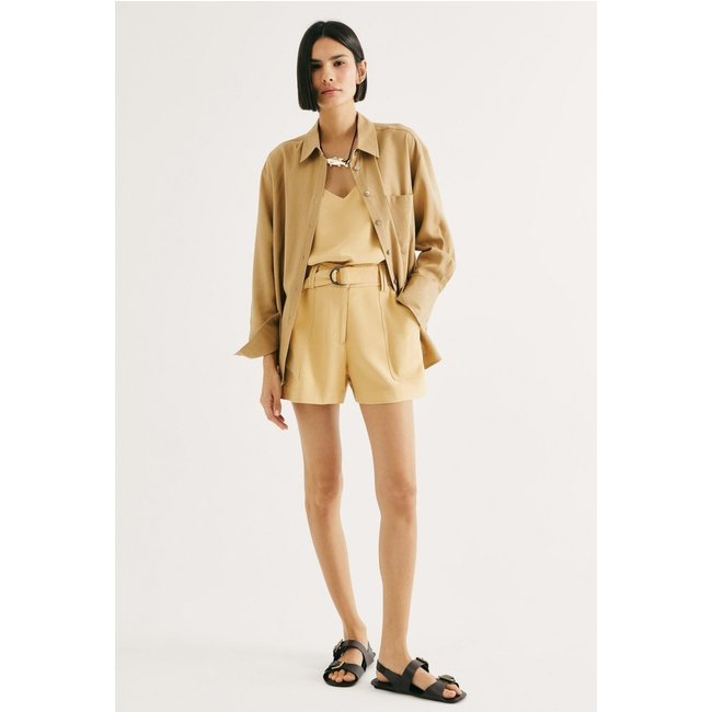Shorts Feminino Em Peach Touch Com Cinto Hering