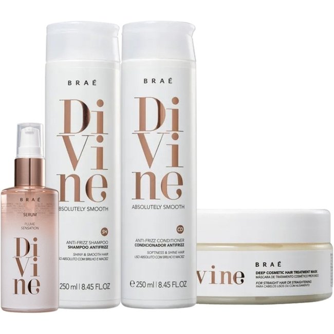 Kit Braé Divine Anti Frizz Home Care (4 produtos)