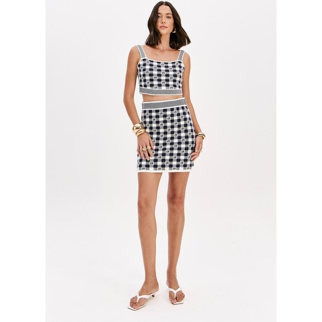Top De Tricô Cropped Jacquard Lança Perfume