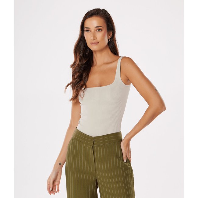 Regata Makenji Underwear Decote Quadrado Feminina Areia