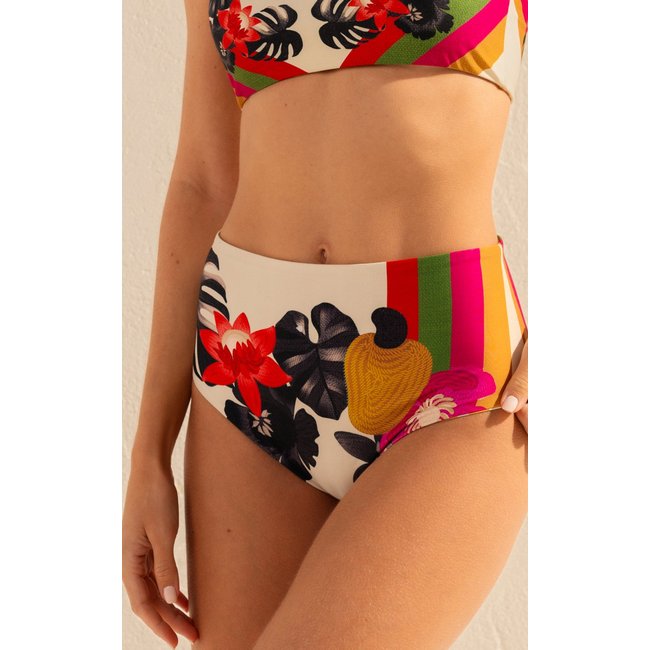 Calça Biquini Hot Pant Dupla Face Flor do Deserto BQ1545CL