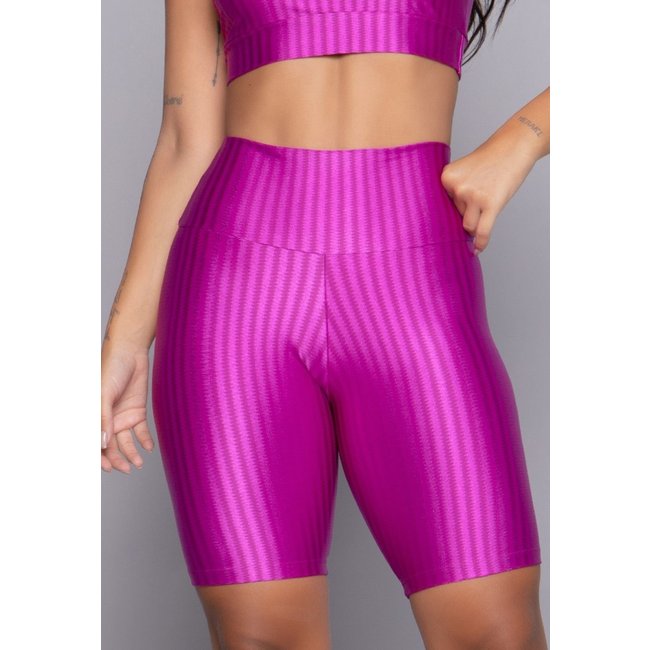 Bermuda New Zig Ciclista Fitness 3D Ikat Feminina Pink