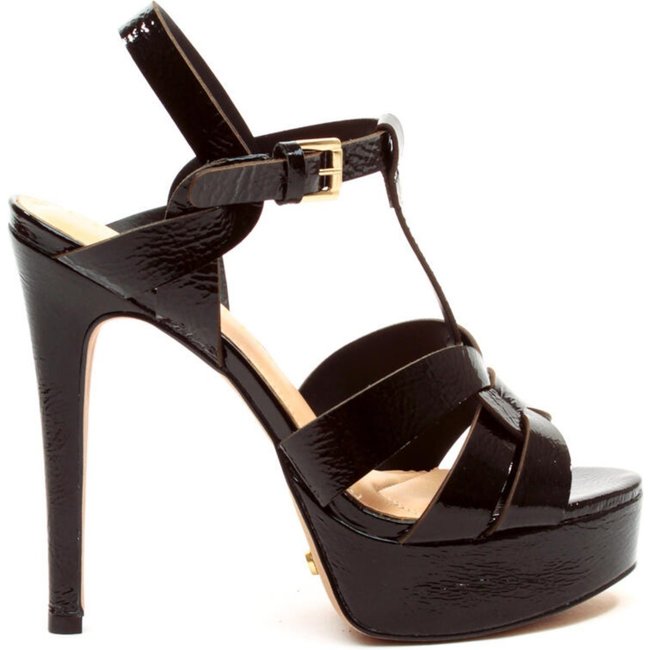 Sandália Couro Preto Plataforma Cecconello 2668001-4