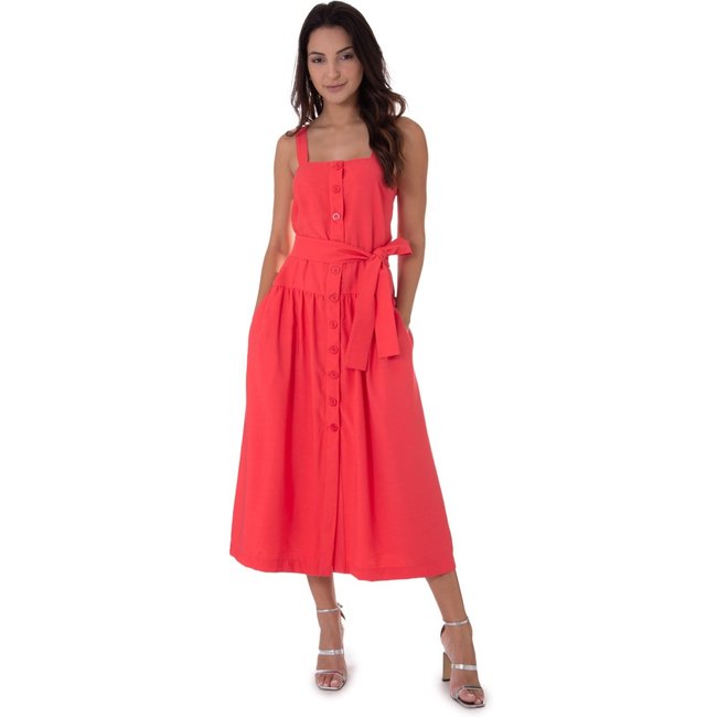 Vestido Midi Operarock Botões Melancia