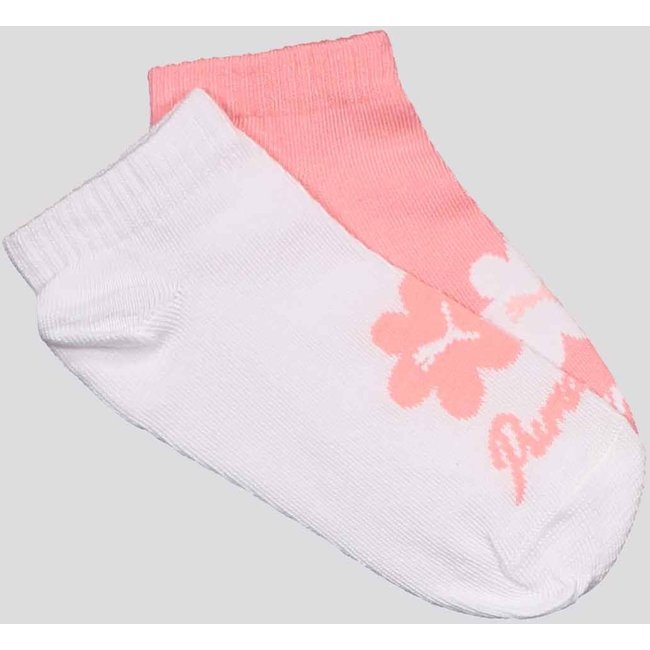 Kit Meia Puma Sapatilha 2 Pares Rosa Branca