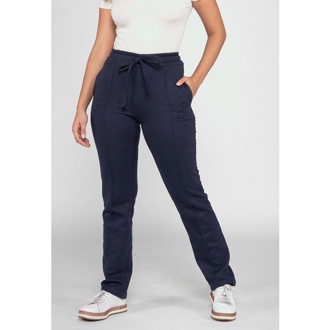 Calça Basica Moletom Feminina Confortavel Cintura Elastico Azul