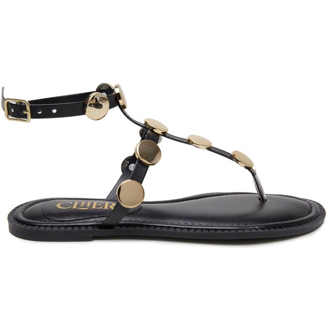 Sandália Feminina Rasteira Pietra Glam Casual Preto